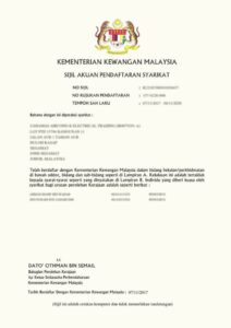 Daftar Status Bumiputera MOF